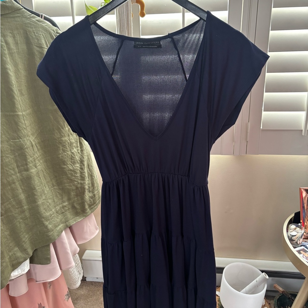 Urban Outfitters Deep Blue V-Neck Dress
